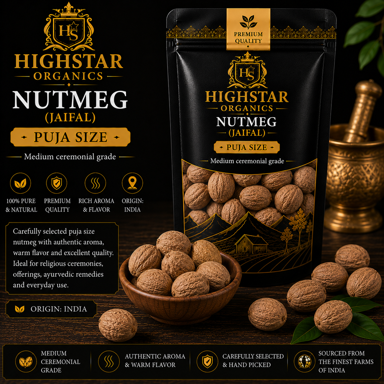 Nutmeg - Puja Size